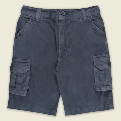 Boys Cotton Denim Cargo Shorts with Button Closure & Utility Pockets shrt015