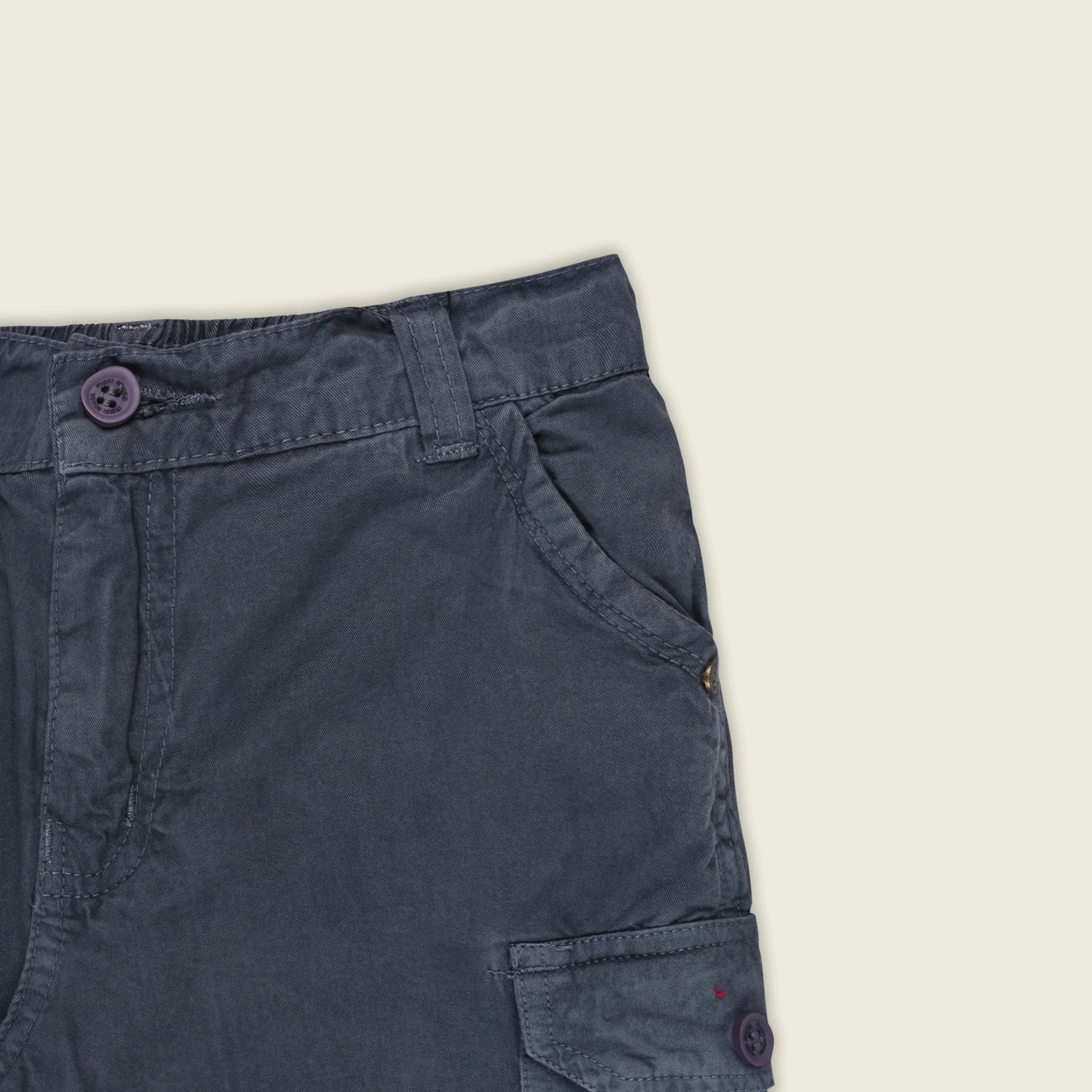 Boys Cotton Denim Cargo Shorts with Button Closure & Utility Pockets shrt015
