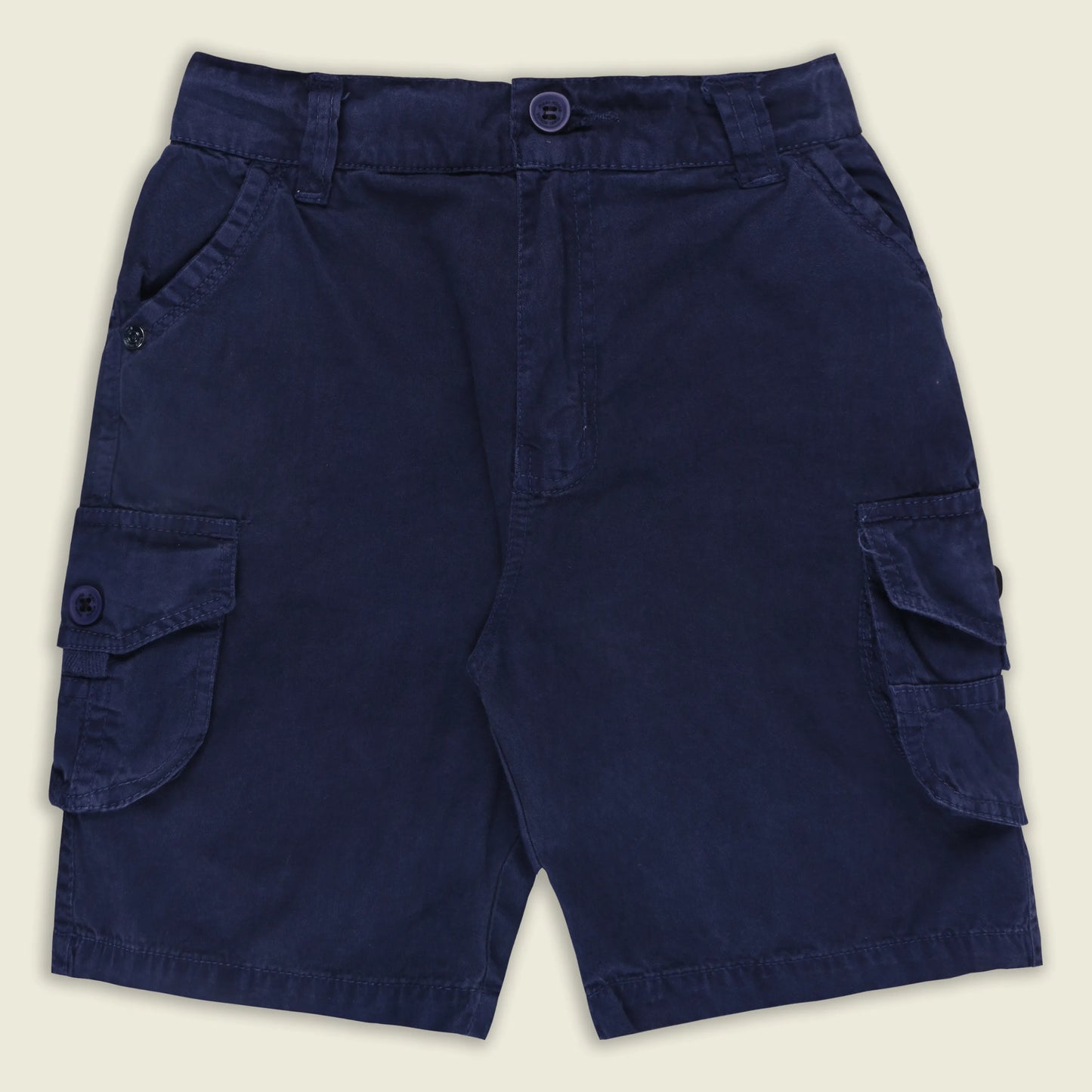 Boys Cotton Denim Cargo Shorts with Button Closure & Utility Pockets shrt015