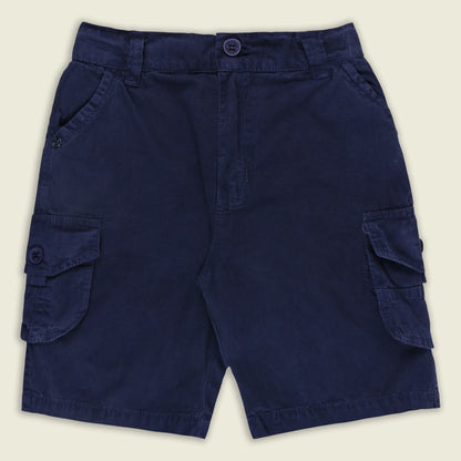 Boys Cotton Denim Cargo Shorts with Button Closure & Utility Pockets shrt015
