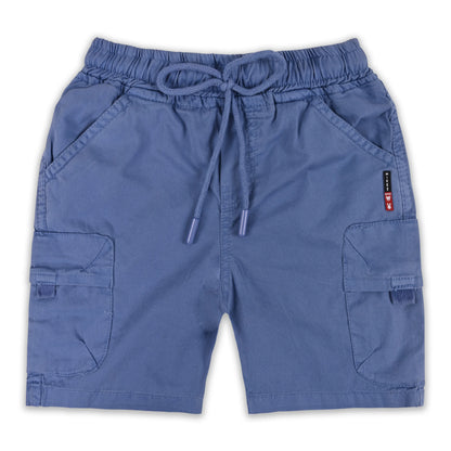 Boys Cotton Denim Cargo Shorts with Drawstring Waist shrt016