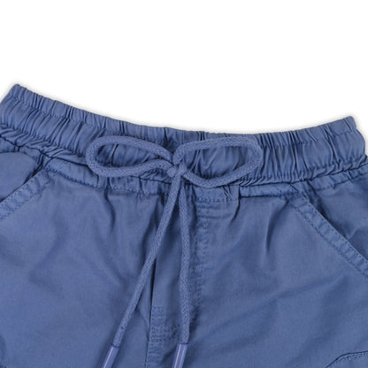 Boys Cotton Denim Cargo Shorts with Drawstring Waist shrt016
