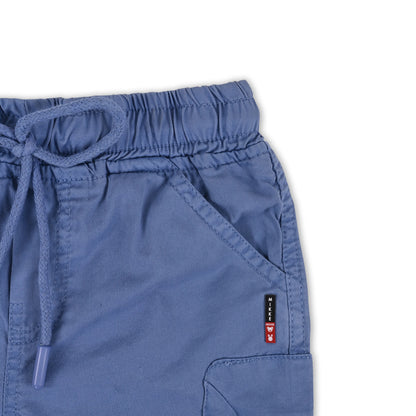 Boys Cotton Denim Cargo Shorts with Drawstring Waist shrt016