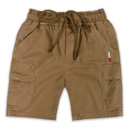 Boys Cotton Denim Cargo Shorts with Drawstring Waist shrt016