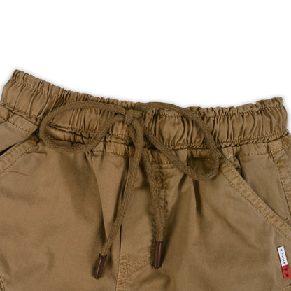 Boys Cotton Denim Cargo Shorts with Drawstring Waist shrt016