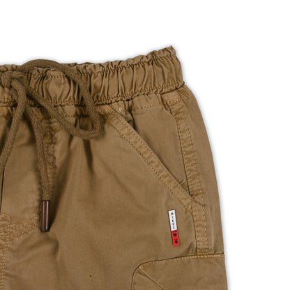 Boys Cotton Denim Cargo Shorts with Drawstring Waist shrt016