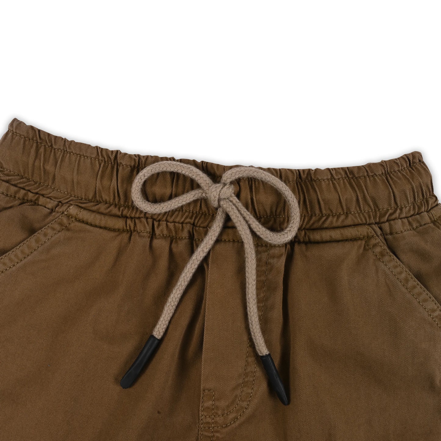 Boys Cotton Denim Cargo Shorts with Drawstring Waist shrt016