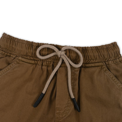 Boys Cotton Denim Cargo Shorts with Drawstring Waist shrt016