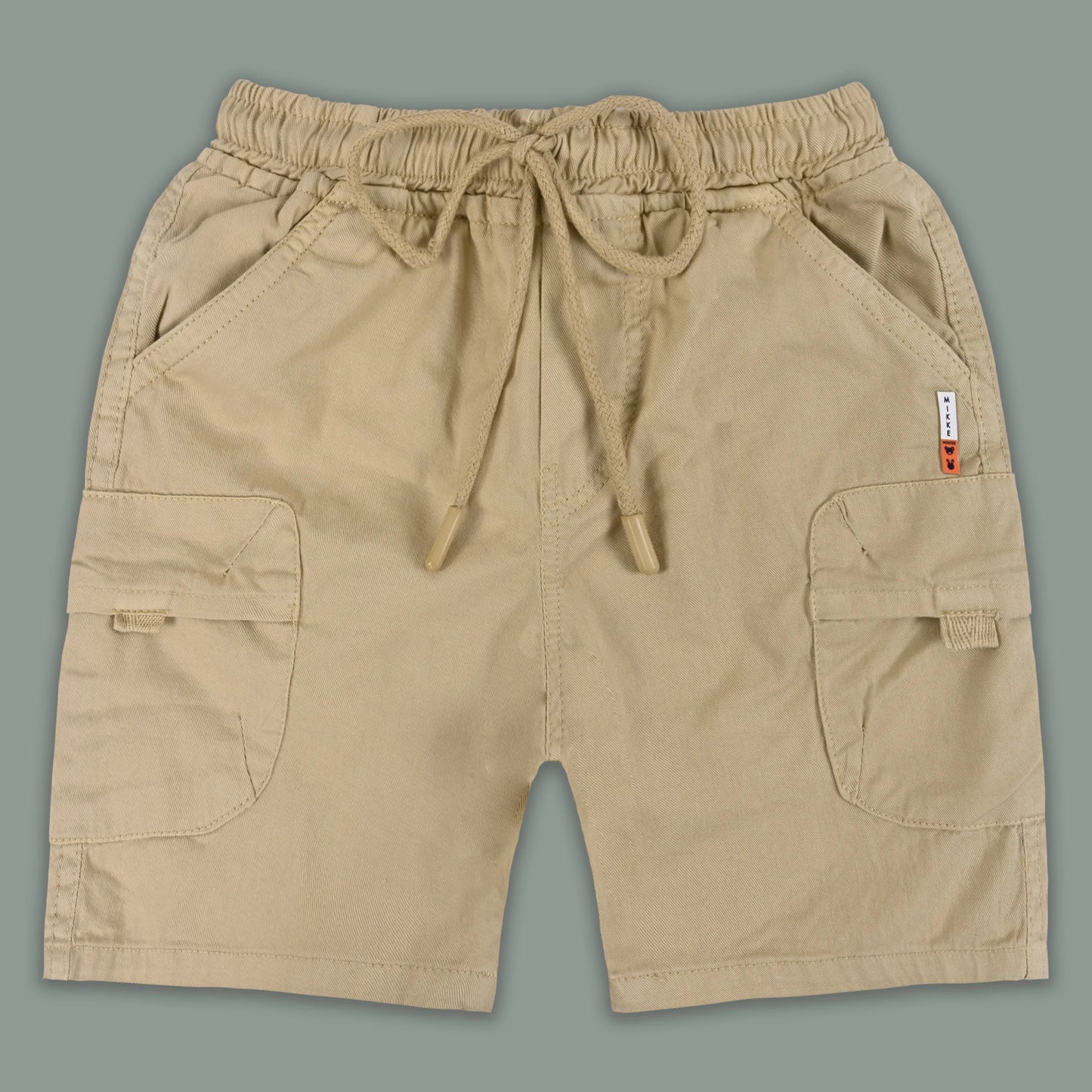 Boys Cotton Denim Cargo Shorts with Drawstring Waist shrt016