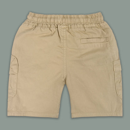 Boys Cotton Denim Cargo Shorts with Drawstring Waist shrt016