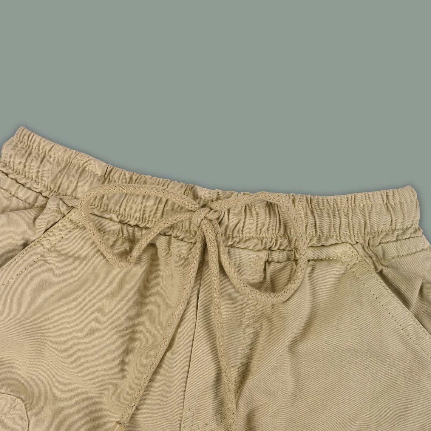 Boys Cotton Denim Cargo Shorts with Drawstring Waist shrt016