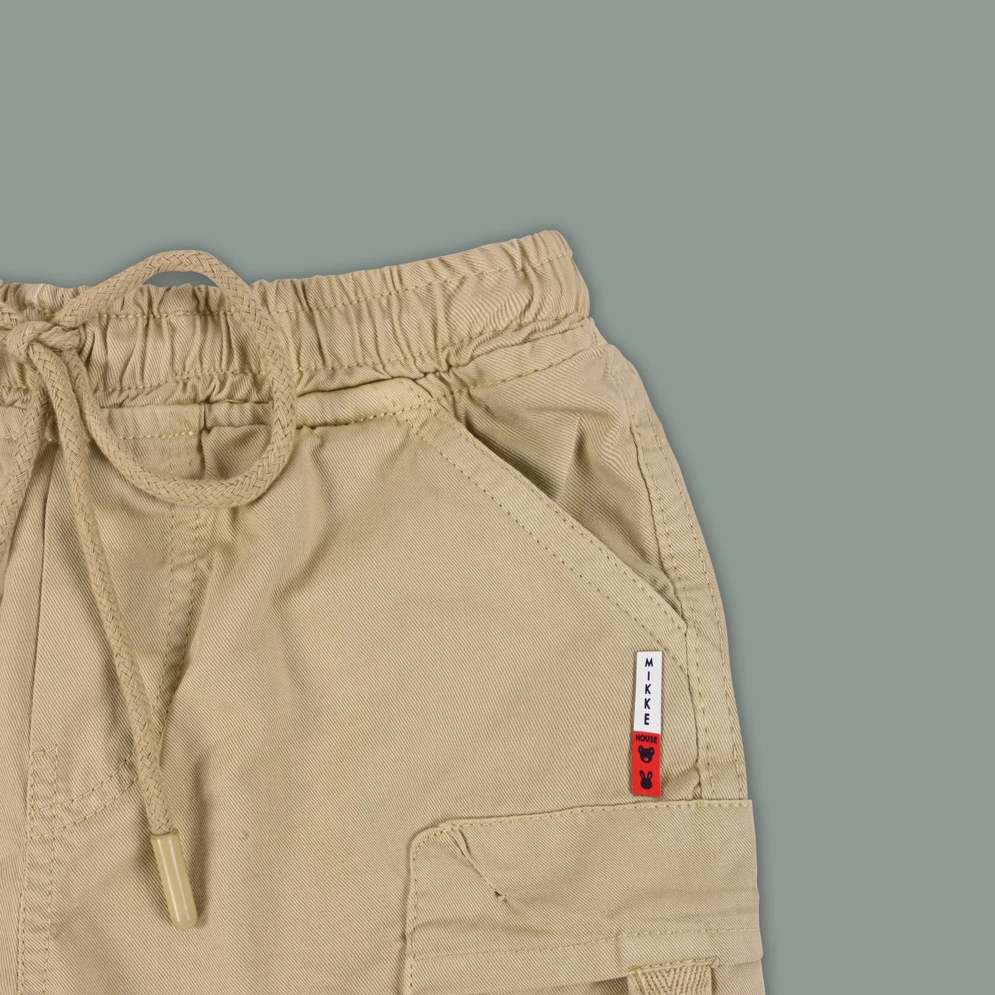 Boys Cotton Denim Cargo Shorts with Drawstring Waist shrt016