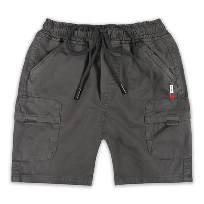 Boys Cotton Denim Cargo Shorts with Drawstring Waist shrt016