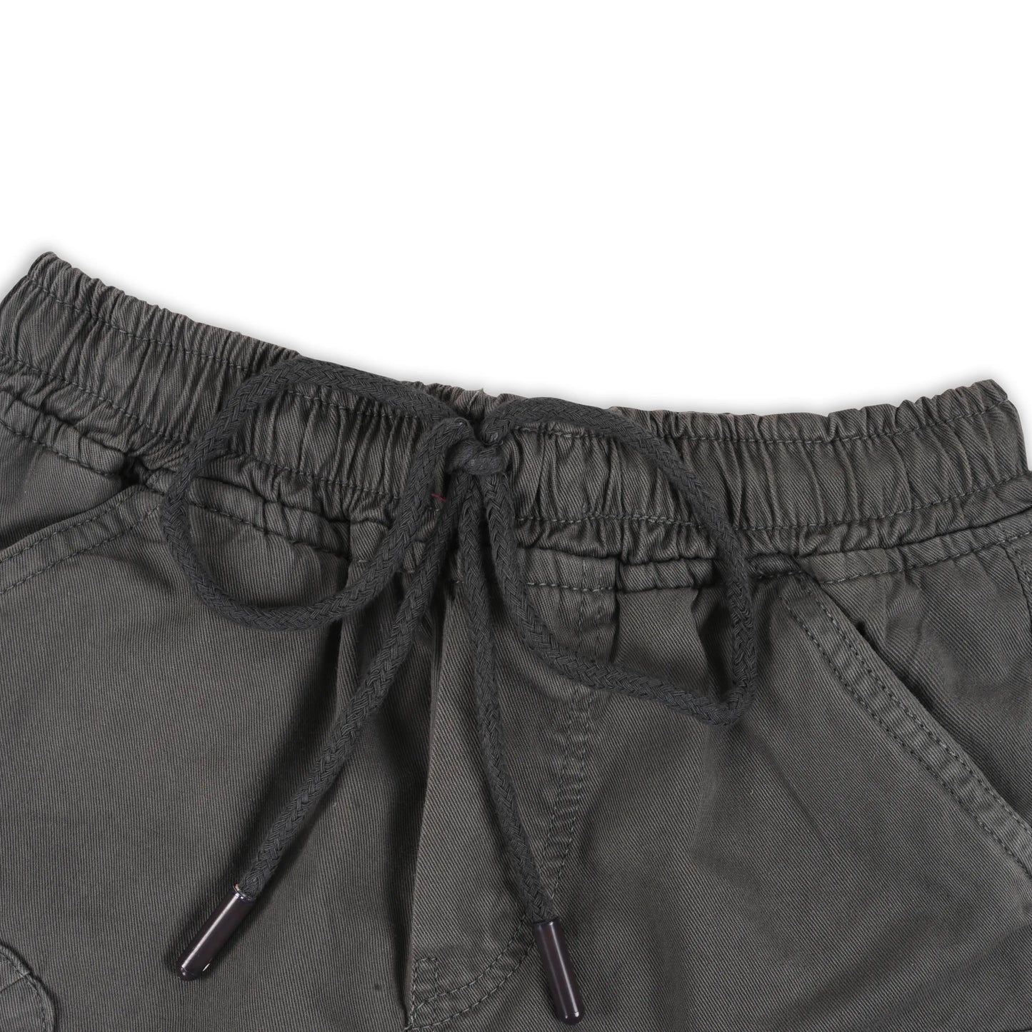 Boys Cotton Denim Cargo Shorts with Drawstring Waist shrt016