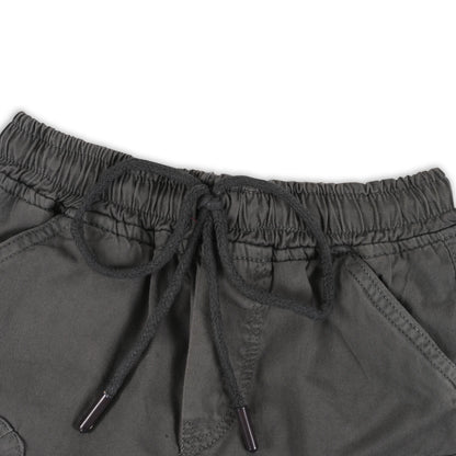 Boys Cotton Denim Cargo Shorts with Drawstring Waist shrt016