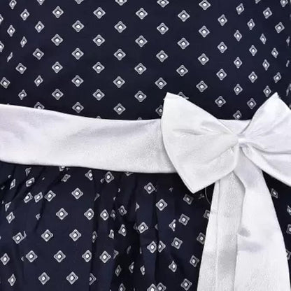 Girls Cotton Printed Sleeveless Frock with Bow – Summer Wear Dress ctn574w
