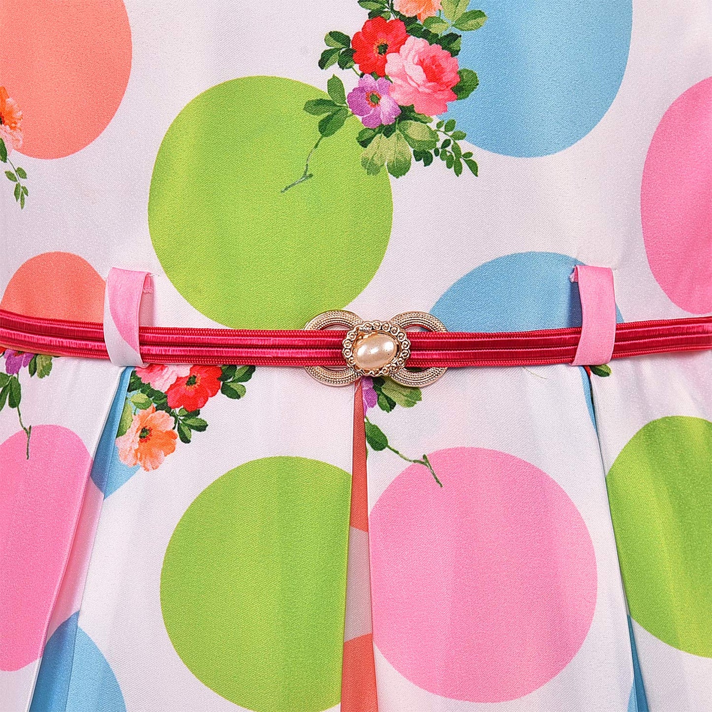 kids Partywear  Dress Frock-(stn707wht)