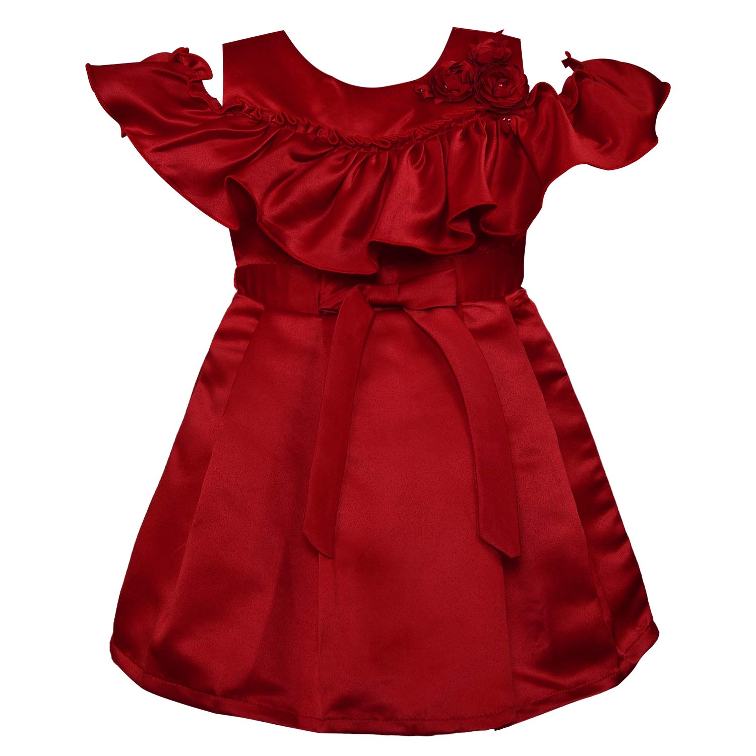 Baby Girls Frock Dress-stn712mrn -  Party Wear - frocks Party Wear - baby dress