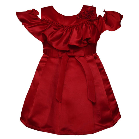 Baby Girls Frock Dress-stn712mrn -  Party Wear - frocks Party Wear - baby dress