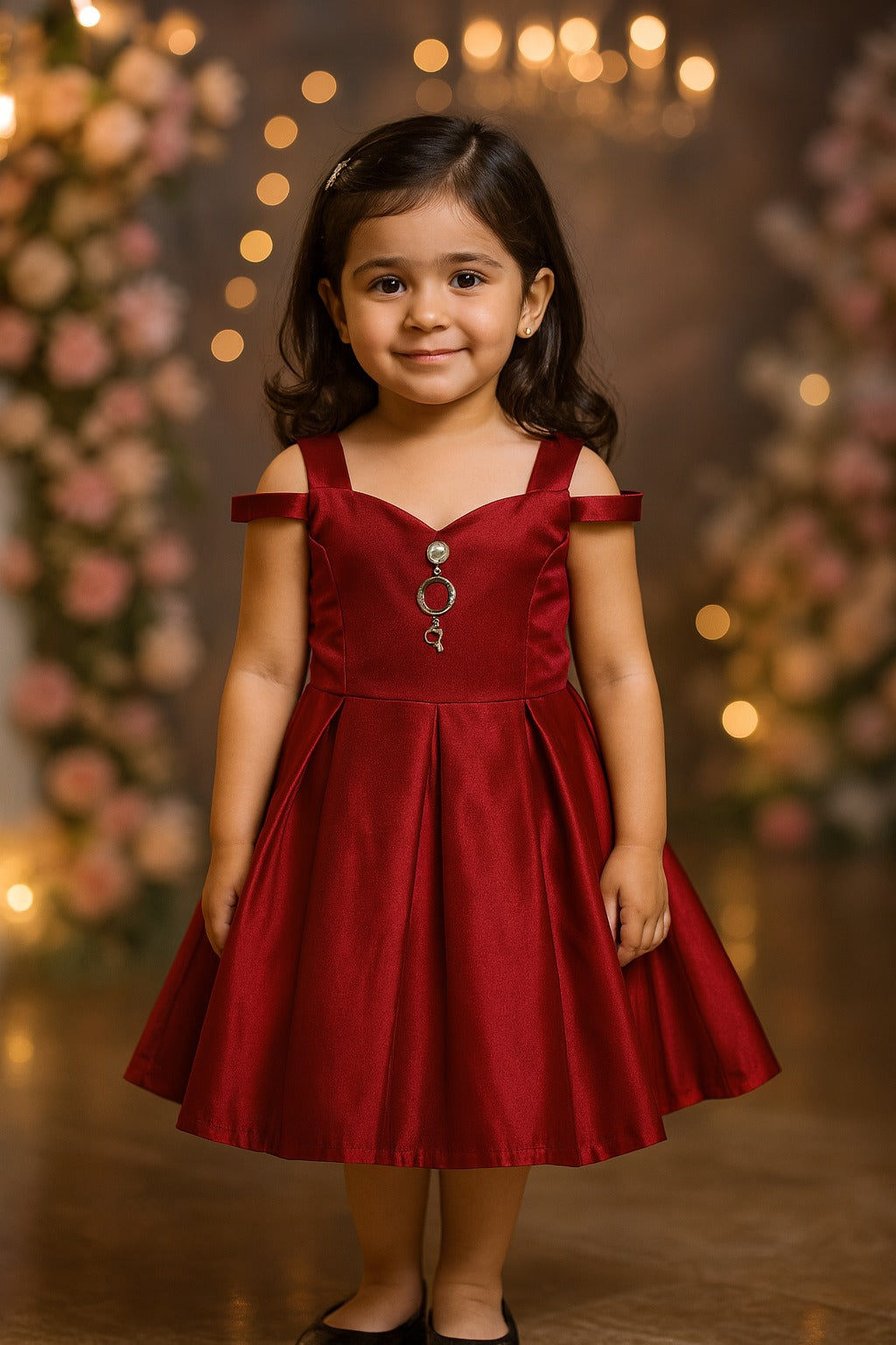 Girls Midi/Knee Length Party Dress stn738mrn