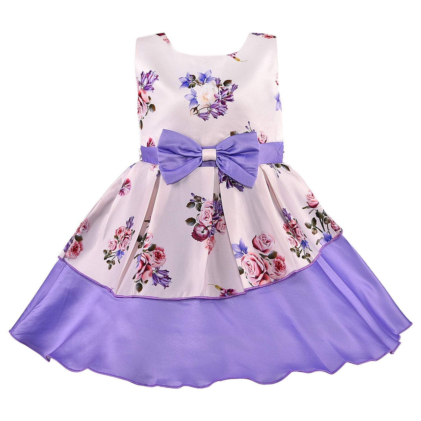 Baby Girls Cotton Frock Dress-(stn745pplnw)