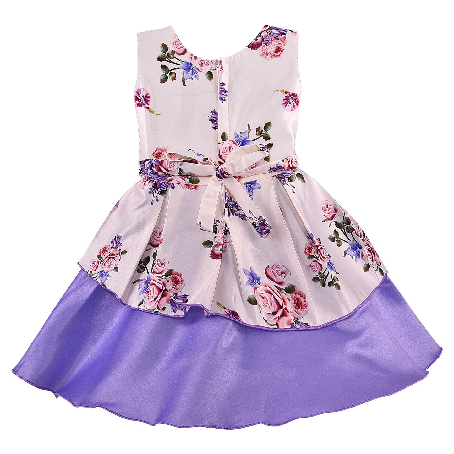 Baby Girls Cotton Frock Dress-(stn745pplnw)
