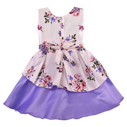 Baby Girls Cotton Frock Dress-(stn745pplnw)