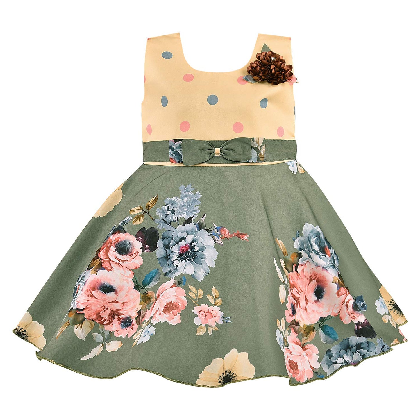 Baby Girls Partywear  Dress Frock (stn754grn)