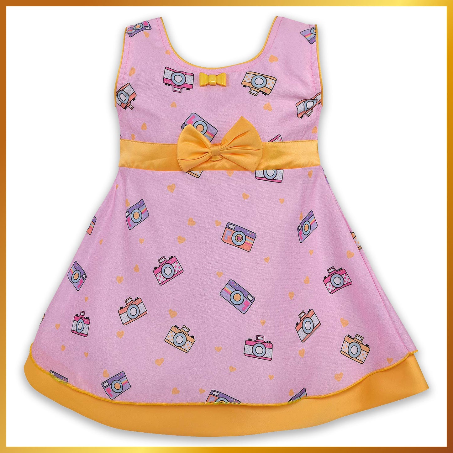 kids Partywear  Dress Frock (stn755bpnk)