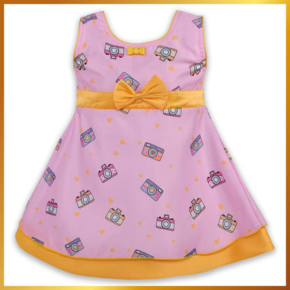 kids Partywear  Dress Frock (stn755bpnk)