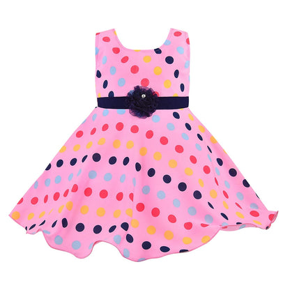 kids Partywear  Dress Frock (stn759bpnk)