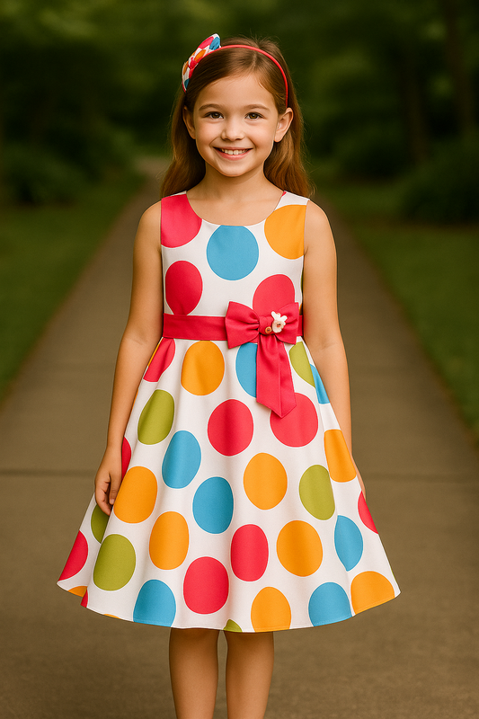 Pink Polka Dots Printed Dress