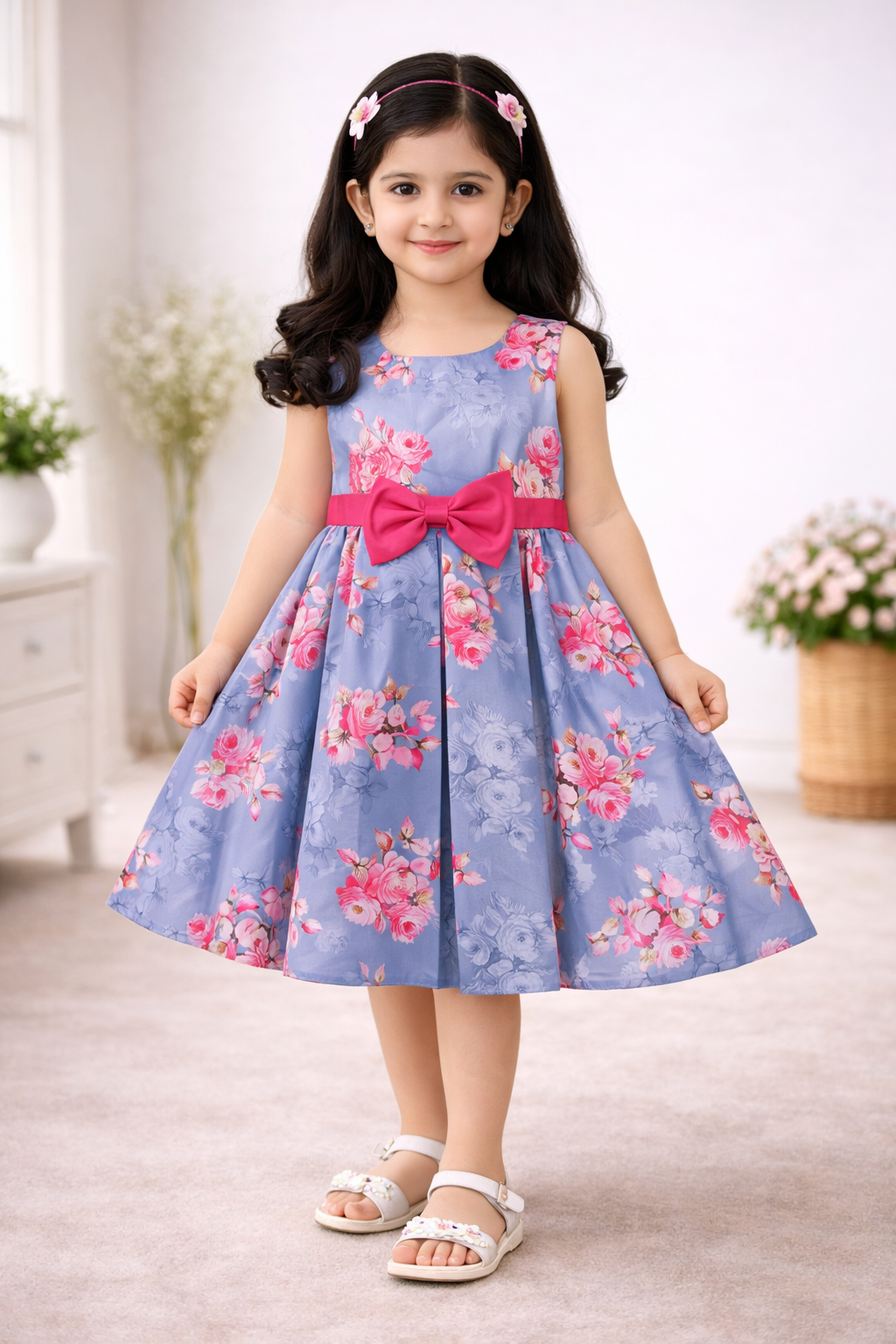 Baby Girls Midi/Knee Length Casual Dress stn806pnk