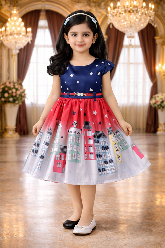 Girls Midi/Knee Length Casual DressÂ stn833nb