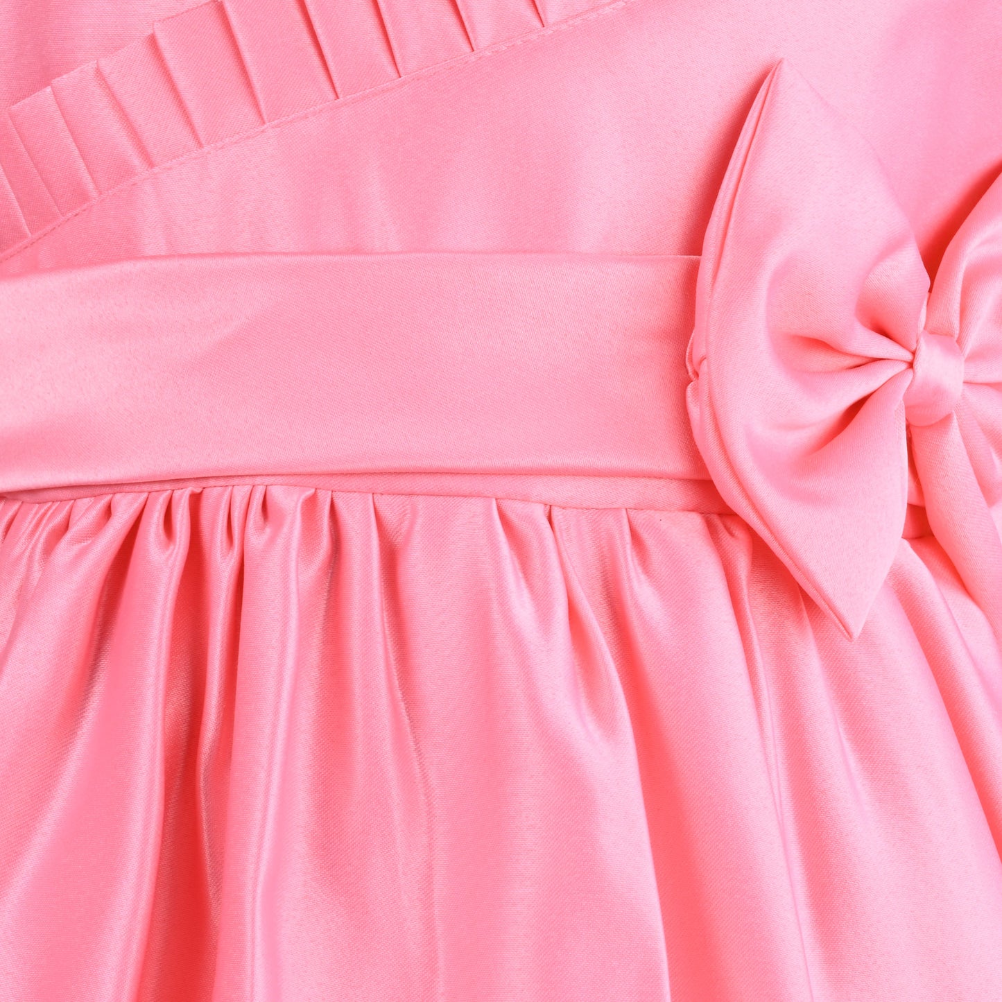 Girls Fit and Flare Ruffle Detail Bow Dress