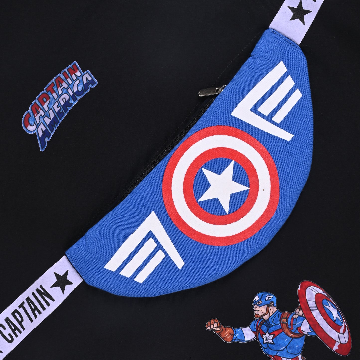 Marvel Captain America Kids Sweatshirt with Sling Bag Print – Cotton Blend T412