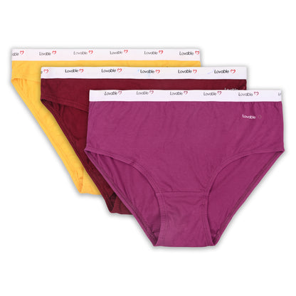 Women’s Cotton Blend Mid-Rise Briefs – Pack of 3